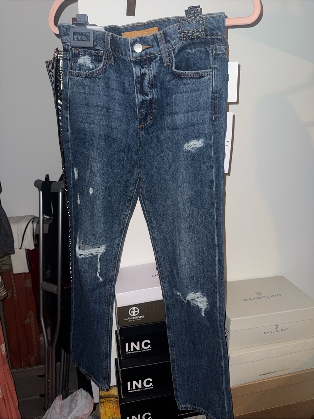 Joe's Jeans Distressed Dark Blue Straight Leg Jeans - Picture 8 of 14